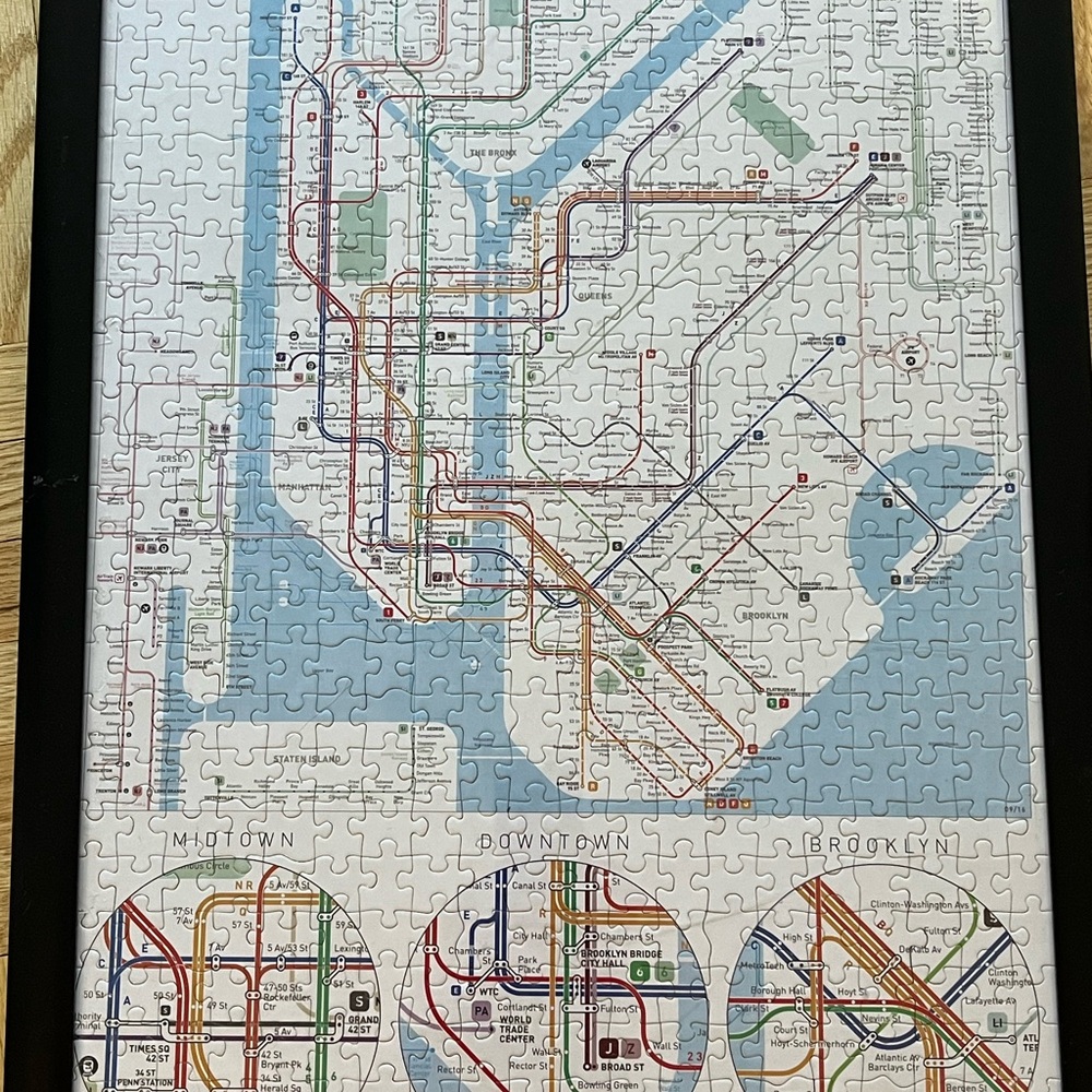 Framed NYC Subway Map Puzzle - Picture 3 of 6